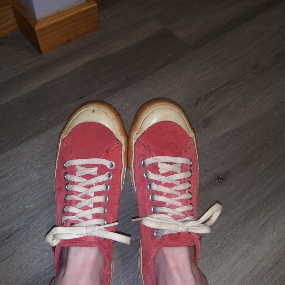 Soft Red Suede Flat Sneaker/Trainers